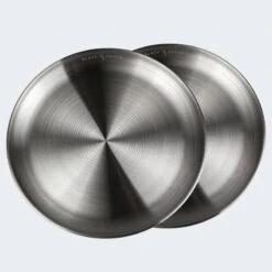 Assiette Plate De Camping | Diamètre Env. 23 Cm | Acier Inox | 2 Assiettes -Camping Fournitures Boutique assiette plate de camping diametre env 23 cm acier inox 2 assiettes 3