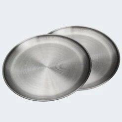 Assiette Plate De Camping | Diamètre Env. 23 Cm | Acier Inox | 2 Assiettes -Camping Fournitures Boutique assiette plate de camping diametre env 23 cm acier inox 2 assiettes 4
