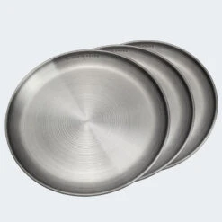 Assiette Plate De Camping | Diamètre Env. 23 Cm | Acier Inox | 3 Assiettes -Camping Fournitures Boutique assiette plate de camping diametre env 23 cm acier inox 3 assiettes 2