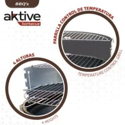 Barbecue Portable Rond 4 Hauteurs Aktive -Camping Fournitures Boutique barbecue portable rond 4 hauteurs aktive 2