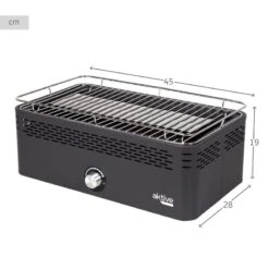 Barbecue Rectangulaire Noir De Table Sans Fumée 45x28x19 Cm Aktive -Camping Fournitures Boutique barbecue rectangulaire noir de table sans fumee 45x28x19 cm aktive 3