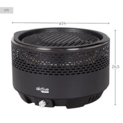 Barbecue Rond Noir Sans Fumée 2 En 1 Ø34 Cm Aktive -Camping Fournitures Boutique barbecue rond noir sans fumee 2 en 1 o34 cm aktive 3