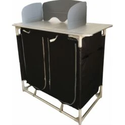 BAYASUN Meuble De Cuisine 4 Étagères Pieds Réglables Gris 7 BAYASUN Meuble De Cuisine 4 Étagères Pieds Réglables Gris -Camping Fournitures Boutique bayasun meuble de cuisine 4 etageres pieds reglables gris 2