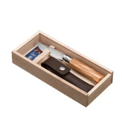 Coffret Couteau Opinel Randonnée Numéro 8 En Bois D'olivier, Avec Son étui Cuir -Camping Fournitures Boutique coffret couteau opinel randonnee numero 8 en bois dolivier avec son etui cuir 2