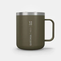 Quechua Mug MH500 Isotherme (double Paroi Inox) Camp Du Randonneur 0,38L Kaki -Camping Fournitures Boutique mug mh500 isotherme double paroi inox camp du randonneur 038l kaki 8