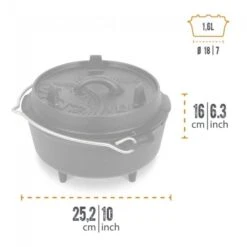 Petromax Dutch Oven FT3-3QT (avec Pieds) Et Levier De Couvercle -Camping Fournitures Boutique petromax dutch oven ft3 3qt avec pieds et levier de couvercle 2