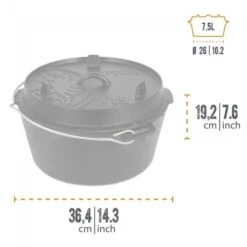 Petromax Dutch Oven FT9-9QT (Sans Pieds) Set - Poêle + Levier De Couvercle + -Camping Fournitures Boutique petromax dutch oven ft9 9qt sans pieds set poele levier de couvercle 2