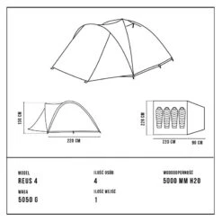 Tente De Camping - Alpinus REUS 4 - 4 Places -Camping Fournitures Boutique tente de camping alpinus reus 4 4 places 2