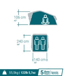 Quechua TENTE DE TOIT MH500 FRESH & BLACK 2P -Camping Fournitures Boutique tente de toit mh500 fresh and black 2p 3