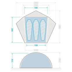 Tente Dôme De Trekking - 3 Places - MT900 12 Tente Dôme De Trekking - 3 Places - MT900 -Camping Fournitures Boutique tente dome de trekking 3 places mt900 2